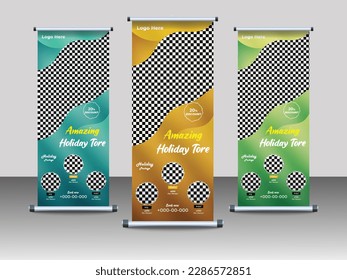 Professional Trabel Roll Up Banner Design Template