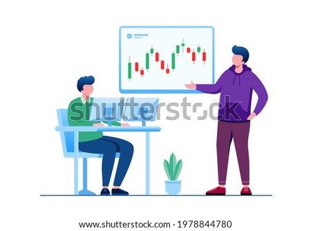 Professional trader concept illustration flat vector template
