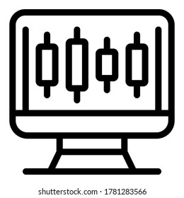 Symbol für professionelle Händler. Umrissbildschirm für professionelle Händler, Vektorsymbol für Webdesign einzeln auf weißem Hintergrund