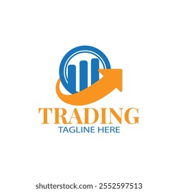 Professional Trading Logo Design with Chart and Arrow Elements for Finance and Investment Businesses