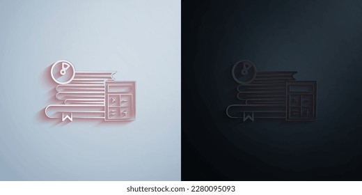 professional training 2 colored line paper icon with shadow effect vector illuistration design