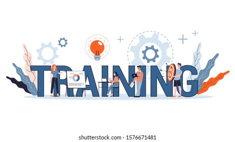 Professional training concept. Idea of education and coaching. Personal development and growth. Web banner. Isolated vector illustration in cartoon style