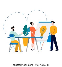 Professional training, education, online tutorial, online business course, business presentation flat vector illustration. Expertise, skill development design for mobile and web graphics