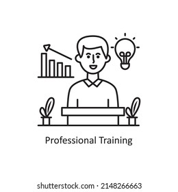 Professional Training vector Outline Icon Design illustration. Training Symbol on White background EPS 10 File