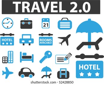 professional travel 2.0 signs. vector