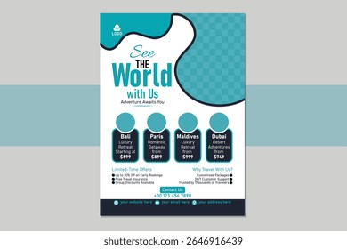 Professional travel flyer design template