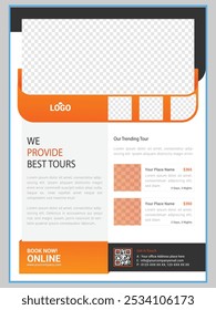 Professional Travel Tourism Holiday Minimal Corporate Business Invoice and modern Corporate Business with Eye-Catching Flyers Template Design Graphic. Set to print with vector