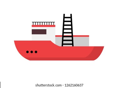 Professional trawler vessel. Watercraft, tugboat, ship. Can be used for topics like industry, transportation, 