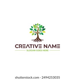 Professional Tree And Roots Logo Design Concept