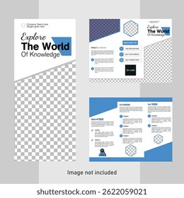 Professional tri fold brochure design. Editable vector template flyer design