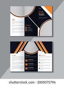 Professional Tri fold brochure template, Corporate Tri fold brochure design, Business Tri fold brochure template design, brochure flyer design, Yellow color, Vector a4