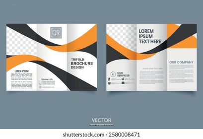 Professional Tri fold brochure template, Corporate Tri fold brochure design, Business Tri fold brochure template design, brochure flyer design, Yellow color