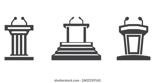 Professional Tribune Logo Icons Silhouette Vector Illustration