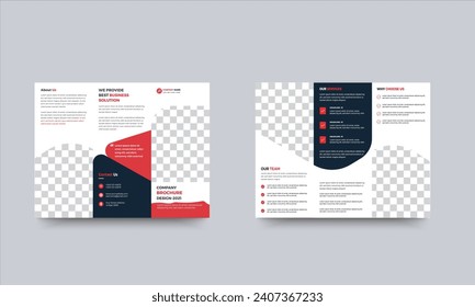 Professional tri-fold brochure design with red colors.