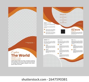 Professional trifold brochure design for travel agency marketing and company growth