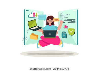 IT professional troubleshooting multiple technical issues at the same time.