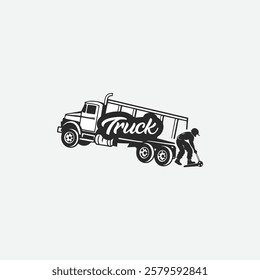 Professional Trucking Company Emblem vector logo
