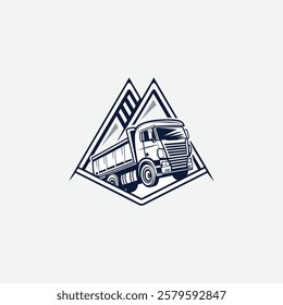 Professional Trucking Company Emblem vector logo
