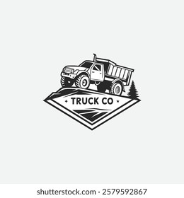 Professional Trucking Company Emblem vector logo
