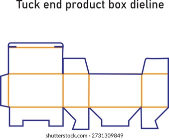 Profesional tuck caja de producto final dieline Plantilla para mercancías al por menor embalaje Vector plano plano plano diseño