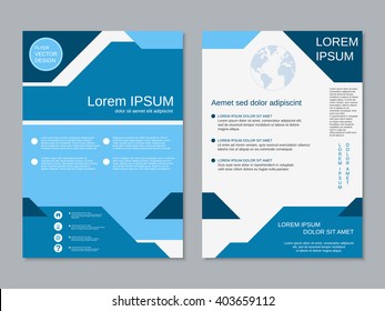 Professional two-sided booklet template. Flyer, brochure, presentation, poster, banner abstract geometric design