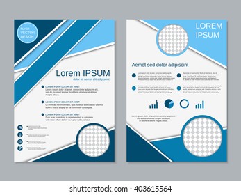 Professional two-sided vector booklet design. Flyer, brochure, presentation, poster, banner template