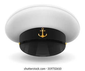 professional uniform cap or captain sailor vector illustration isolated on white background