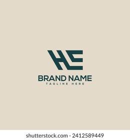 Professional unique letter HE EH monogram logo design template. Initials Business logo.