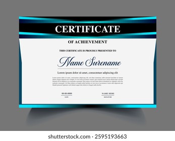 Professional unique modern Certificate design template