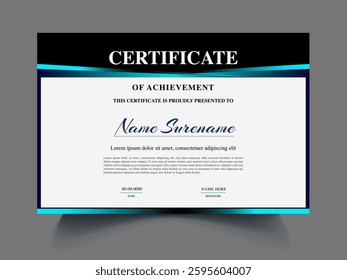 Professional unique modern Certificate design template