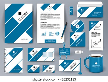 Professional Universal Branding Design Kit Blue Stock Vector (Royalty ...