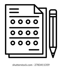 Professional university exam multiple choice education test document icon