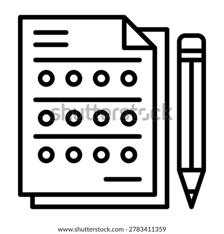 Professional university exam multiple choice education test document icon