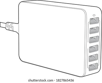 Professioneller USB-Adapter, Vector/Line Drawing. Symbol, Logo, Design, Element