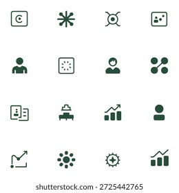Professional User Account Settings and Human Resources Profile Icons