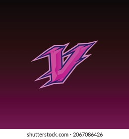 professional V letter gaming logo vector illustration