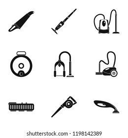 Professional vacuum cleaner icon set. Simple set of 9 professional vacuum cleaner vector icons for web design on white background