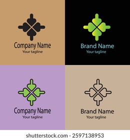 Professional Valuable Abstract Latest Unique Best logo design with different designs of the same shape For business company. Color editable.