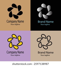 Professional Valuable Abstract Latest Unique Best logo design with different designs of the same shape For business company. Color editable.