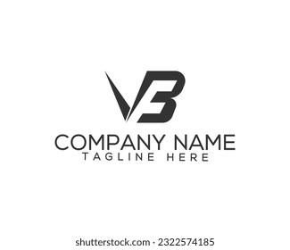 Professional vbf, vfb letter logo design. Abstract alphabet negative space modern vector illustration.