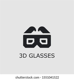 Professional vector 3d glasses icon. 3d glasses symbol that can be used for any platform and purpose. High quality 3d glasses illustration.