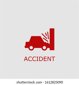 Professional vector accident icon. Accident symbol that can be used for any platform and purpose. High quality accident illustration.
