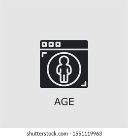 Professional vector age icon. Age symbol that can be used for any platform and purpose. High quality age illustration.