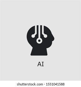 Professional vector ai icon. Ai symbol that can be used for any platform and purpose. High quality ai illustration.