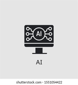 Professional vector ai icon. Ai symbol that can be used for any platform and purpose. High quality ai illustration.