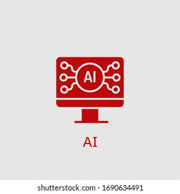 Professional vector ai icon. Ai symbol that can be used for any platform and purpose. High quality ai illustration.