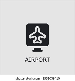 Professional vector airport icon. Airport symbol that can be used for any platform and purpose. High quality airport illustration.