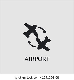 Professional vector airport icon. Airport symbol that can be used for any platform and purpose. High quality airport illustration.