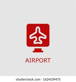 Professional vector airport icon. Airport symbol that can be used for any platform and purpose. High quality airport illustration.