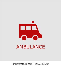 Icono de ambulancia vectorial profesional. Símbolo de ambulancia que puede ser usado para cualquier plataforma y propósito. Ilustración de ambulancia de alta calidad.